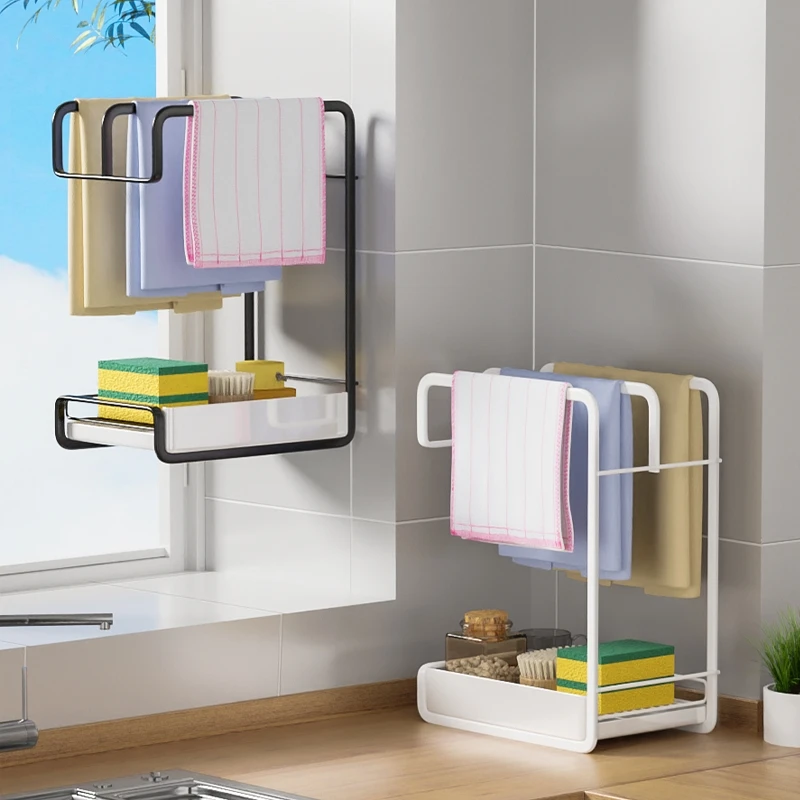 日本抹布沥水架子厨房收纳置物用品壁挂式水槽毛巾家用
