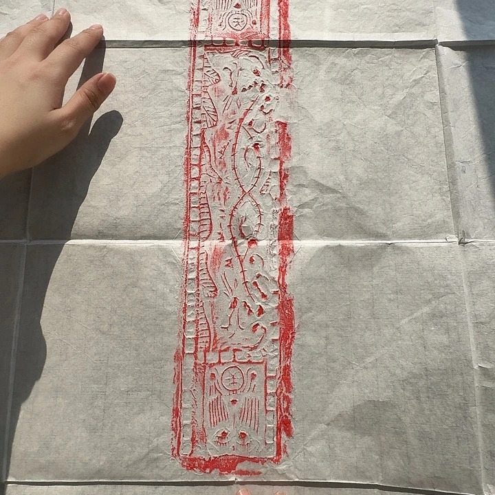 昌化石印石夫字人脸双龙汉砖