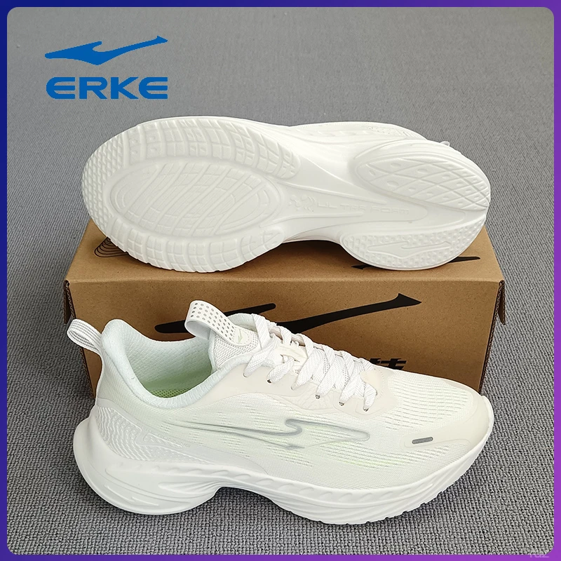 erke/鸿星尔克缓震回弹跑鞋学生跑步鞋男款舒适网面男子夏季软底