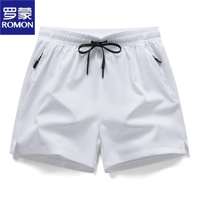 Romon/罗蒙新款短裤男速干宽松三分运动休闲裤男薄款冰丝沙滩裤