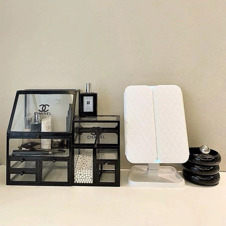 【馨品】品牌品质玻璃化妆台收纳盒桌面高级梳衣柜袜子内裤收纳盒