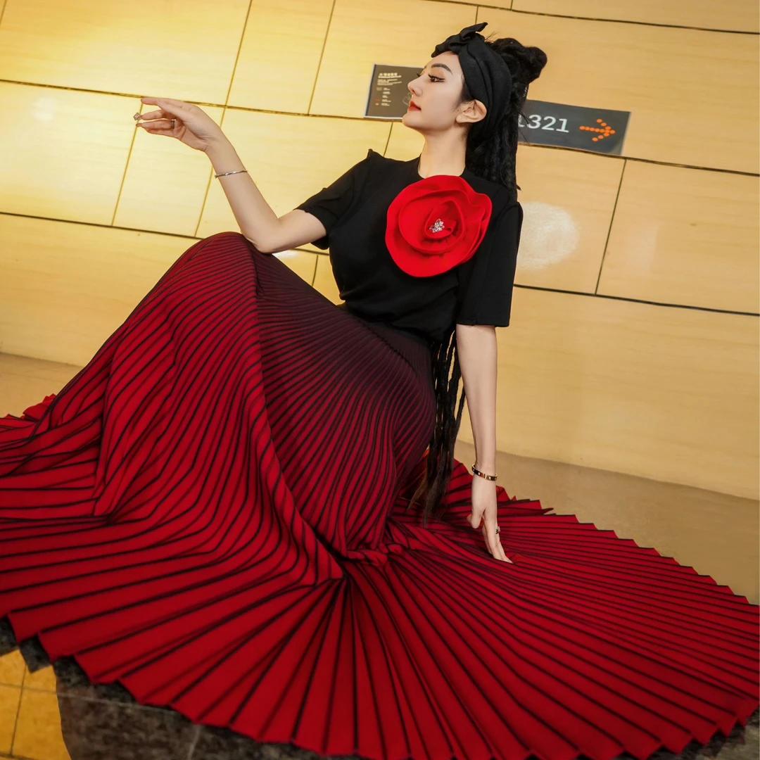 【星姐推荐】星原创高级定制【小红花】设计师气质轻奢名媛T恤上衣