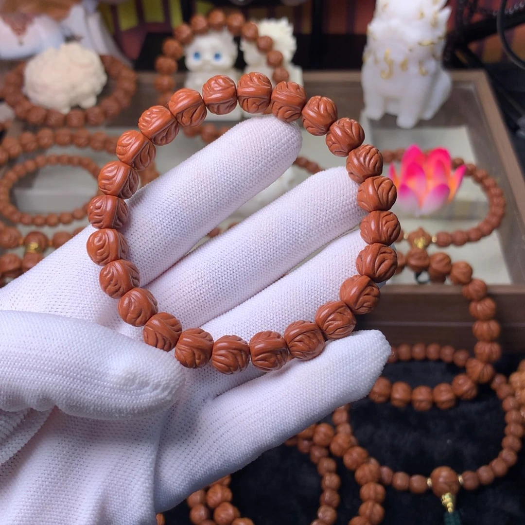 邪***]桃核吊坠野生籽手串10