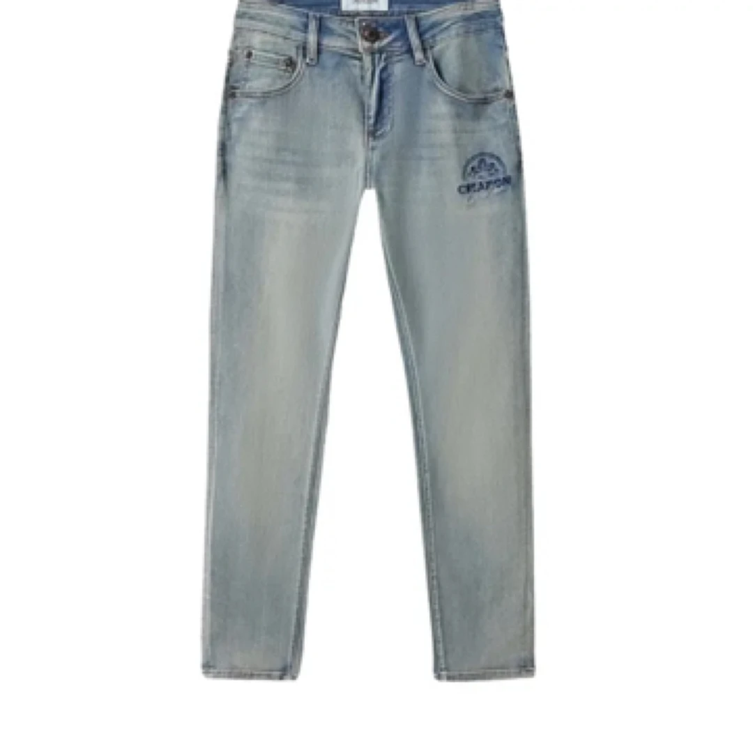 25新款CREAZIONI经典蓝色春夏牛仔裤男式修身水洗弹力直筒