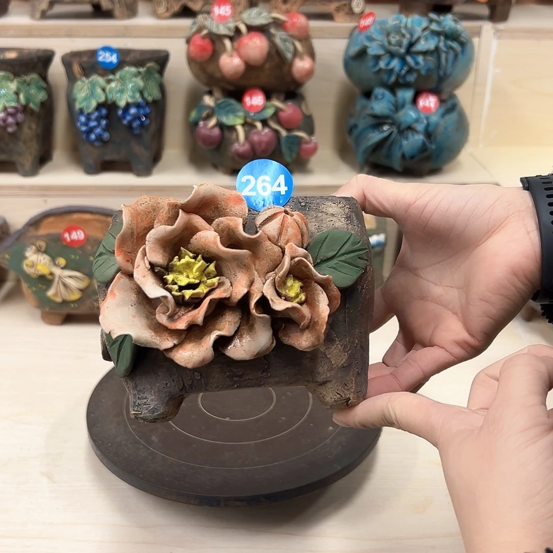 紫砂花盆264号内口11外高11