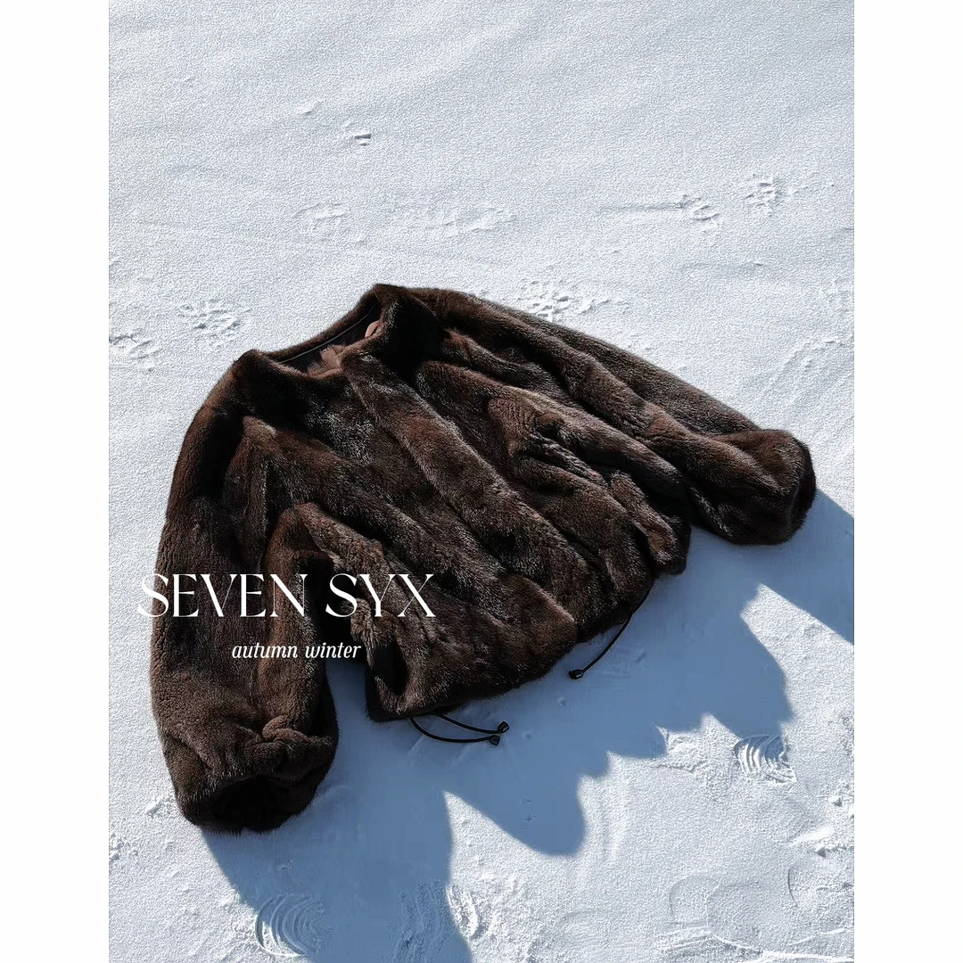 【76梦中情貂】【咖啡】灯笼袖 抽绳皮草 丹麦jin口 紫标 咖啡色水貂