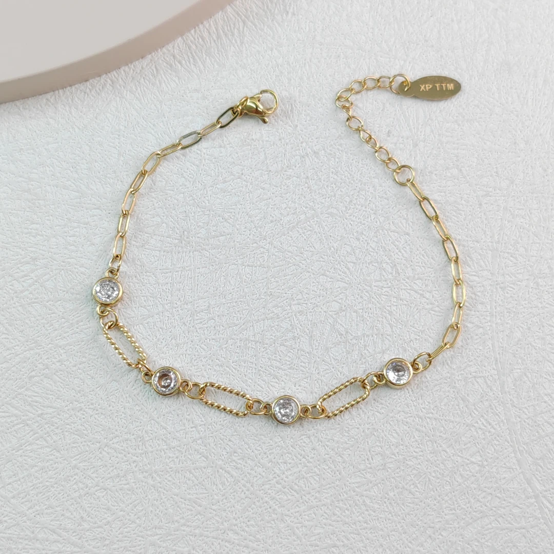 XUPING/旭平首饰 不锈钢合成锆石手链 【参与满赠】 GDJ T001034071