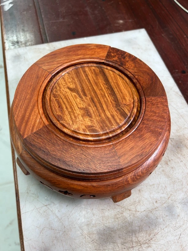 工艺品缅花花架底座花几小003