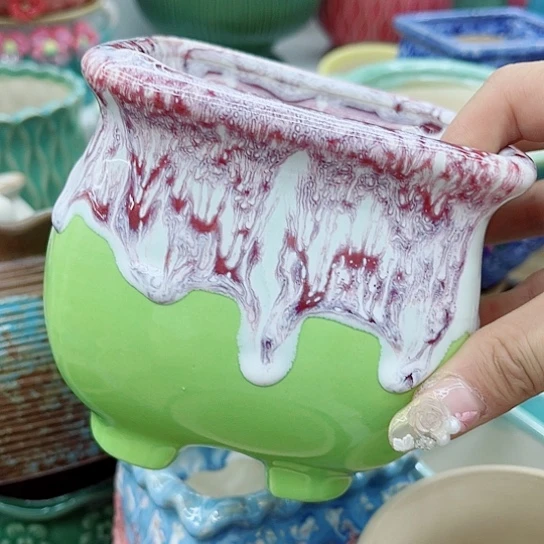 多肉绿植陶瓷花盆9.9包邮，有空