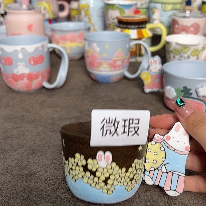 摆件微瑕不退不换卡通高温釉下彩