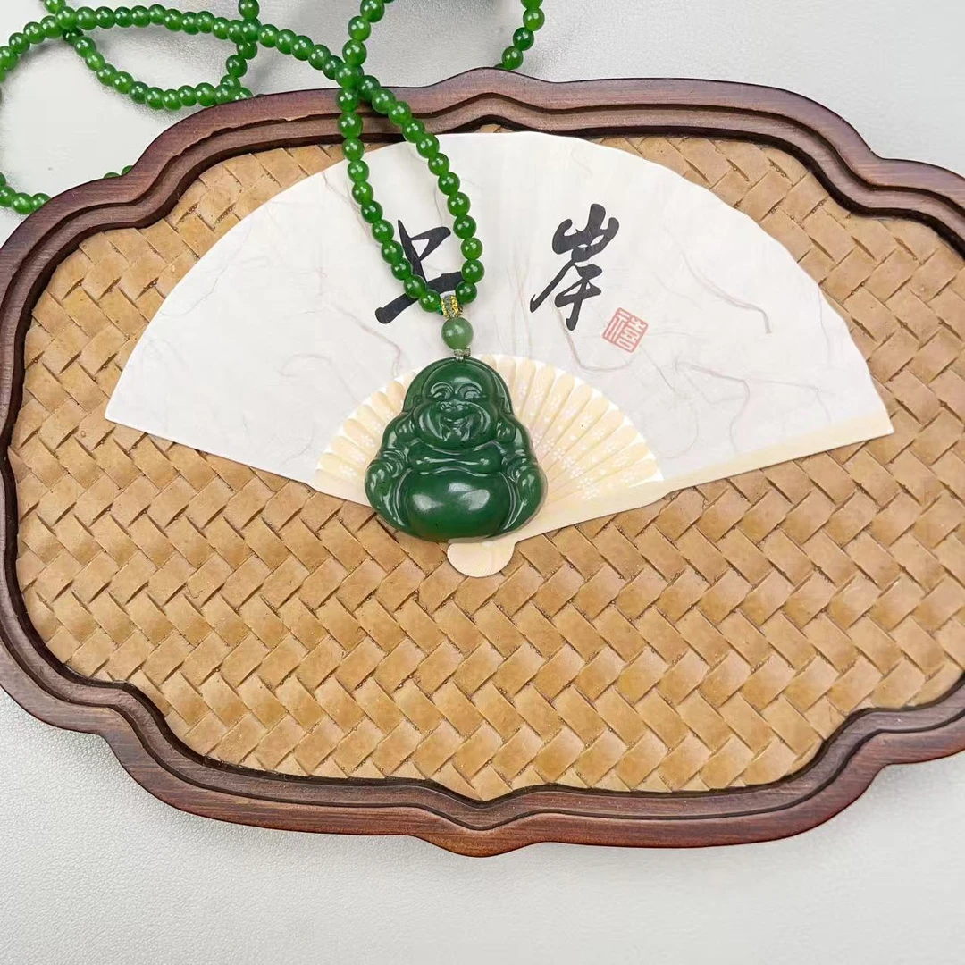 和田玉碧玉佛公吊坠 多样性发货拍一单发一个