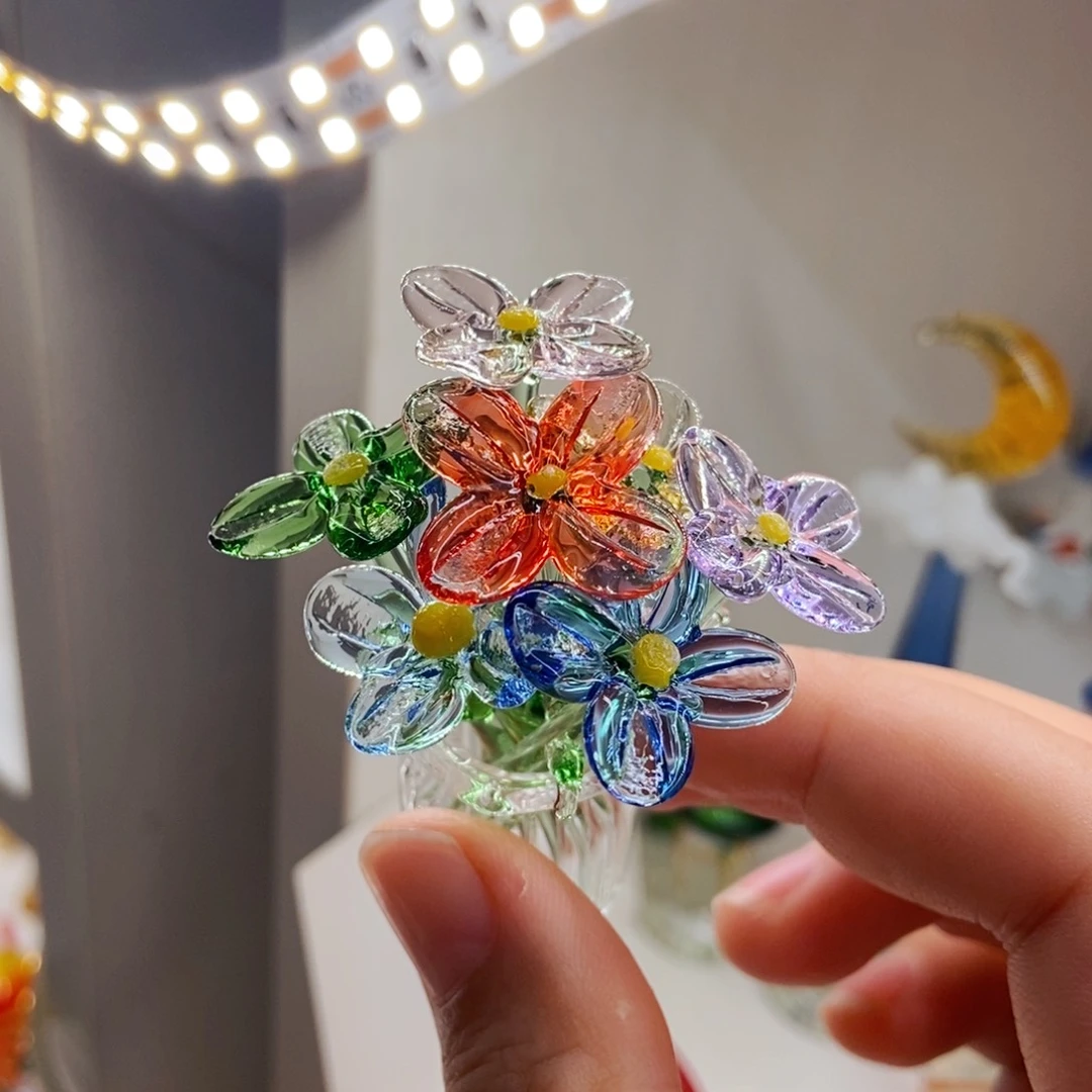 手工艺品琉璃七色花