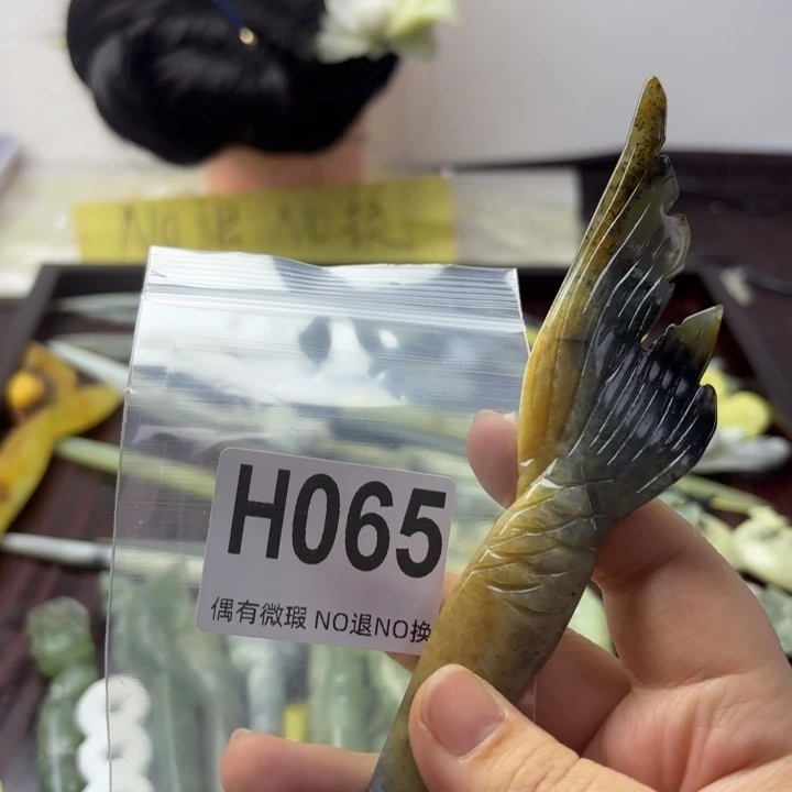 蛇纹石玉发饰合金欣*