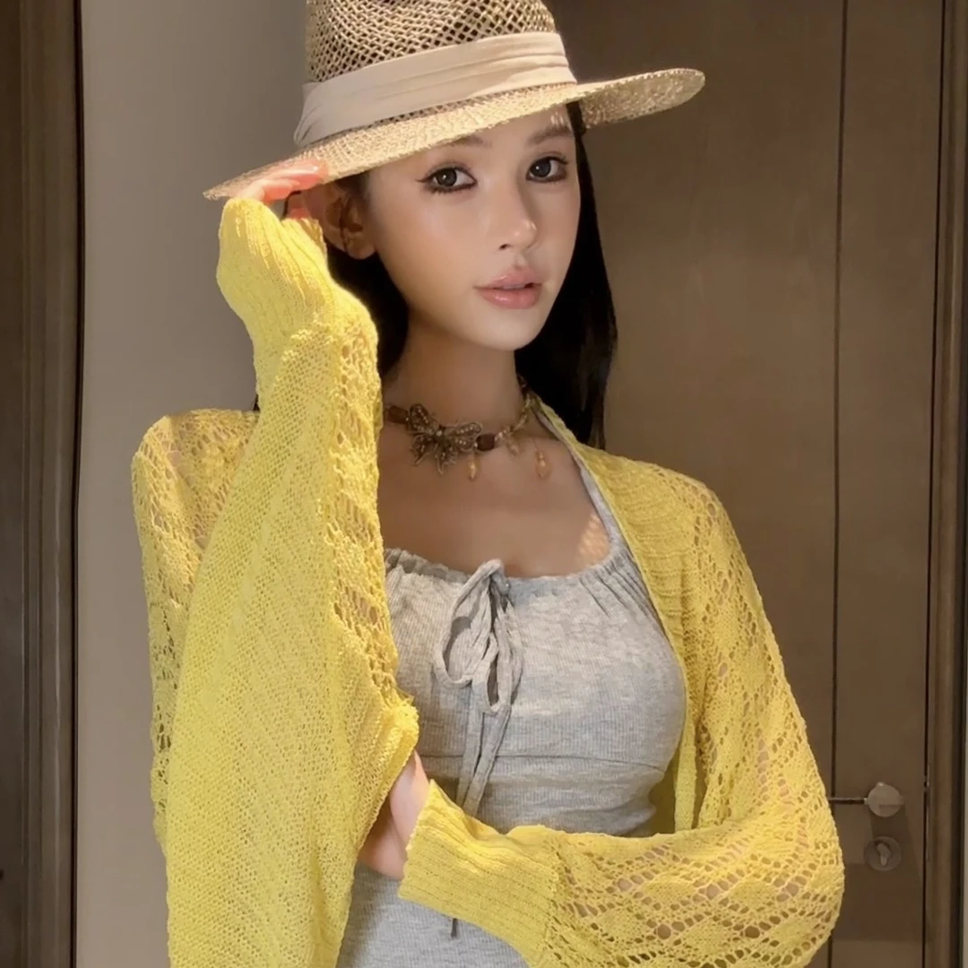 夏季针织冰丝镂空披肩透气时尚百搭显瘦空调披肩薄款坎