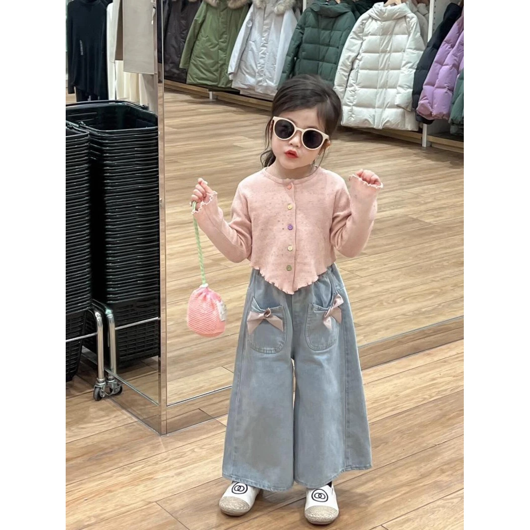 杰米熊女童春装2025新款洋气时髦套装儿童春秋季开衫宝宝开春休闲