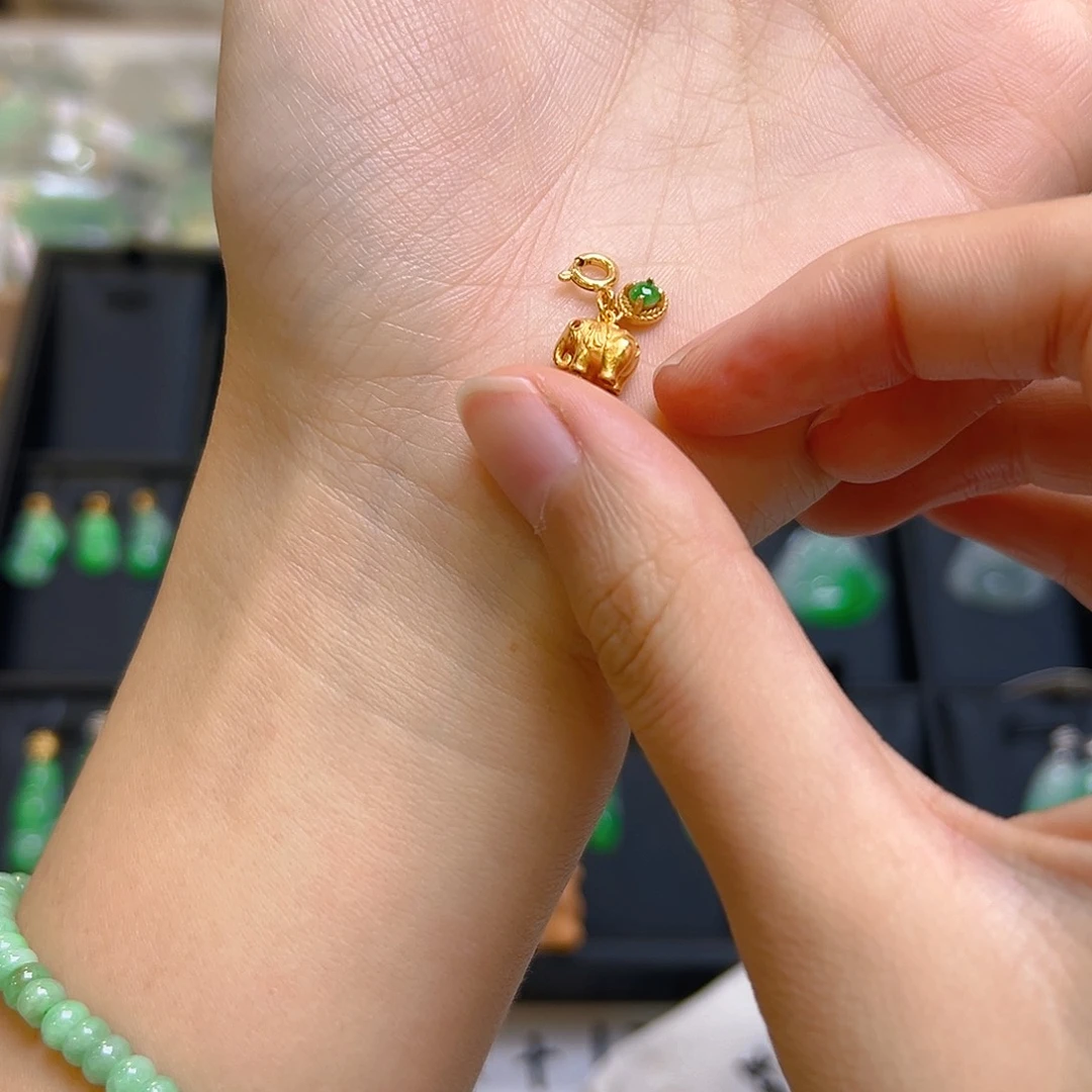 翡翠银S925镶嵌吊坠(不含链)我