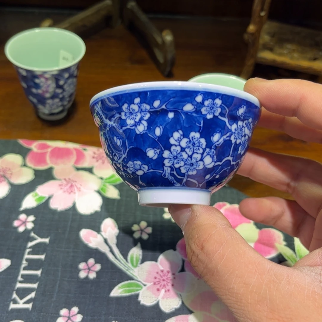 初**雪青花冰梅主人杯一只