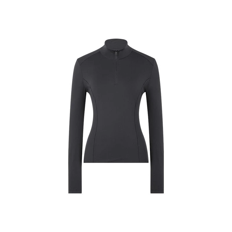 美洋MEIYANG 健身少女打底 双面拉绒半拉链立领公主线修身显瘦S