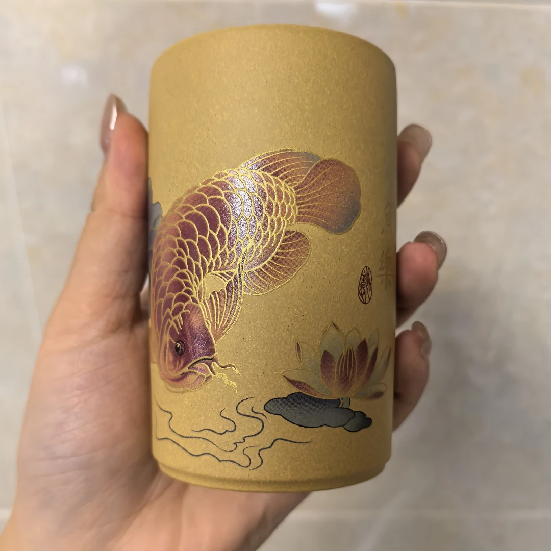 紫砂主人杯编号16紫砂杯茶杯精美手绘水杯