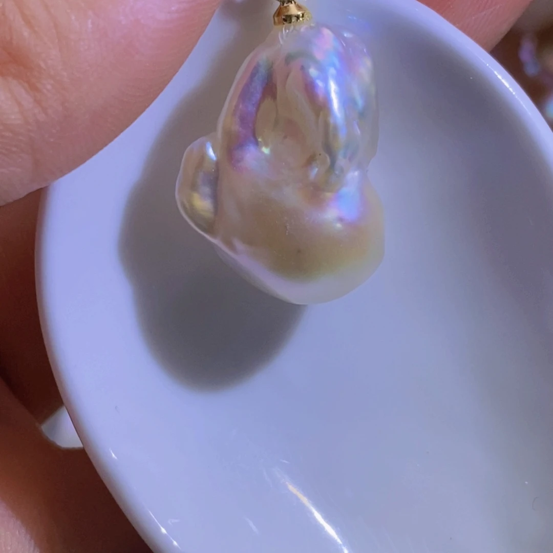 合金淡水珍珠天然淡水珍珠无染色无优化