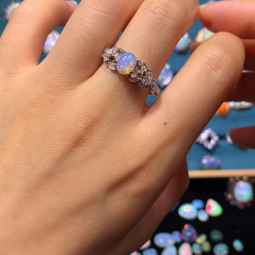 欧泊银S925镶嵌戒指款式