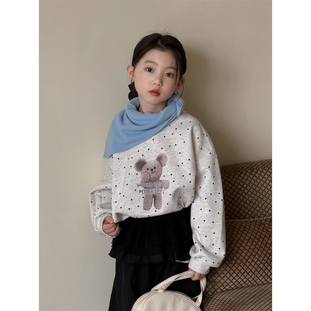 馨爸专属-71700-卫衣2025春季新款儿童韩系卡通印花长袖百搭潮童