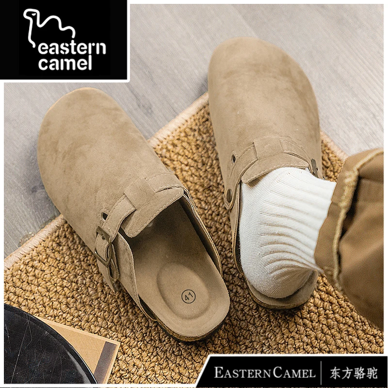 东方骆驼勃肯拖鞋男新款夏季外穿半拖居家情侣软底防滑无根包头拖