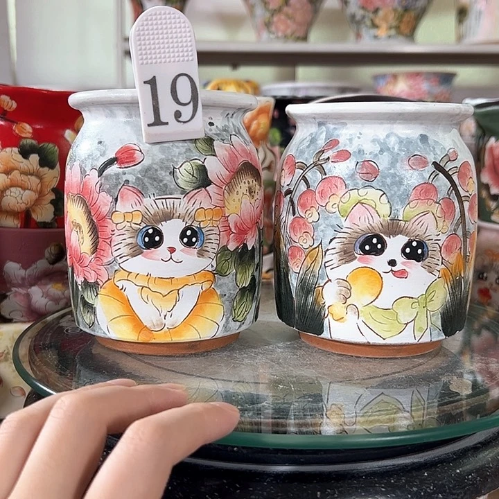 景德镇市收手绘花盆 幸运花盆沐***?