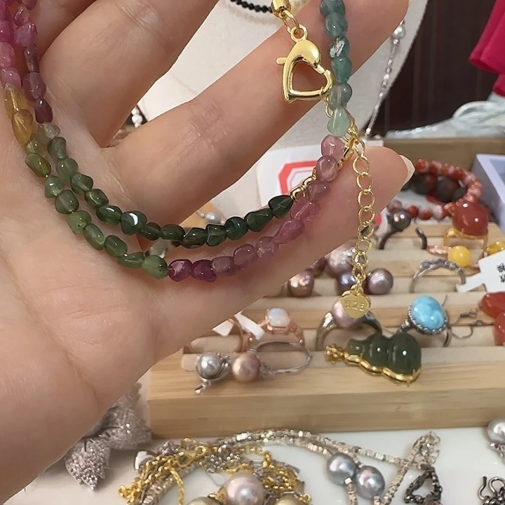 乐***园碧玺未镶嵌颈饰4加碧玺随形有结构