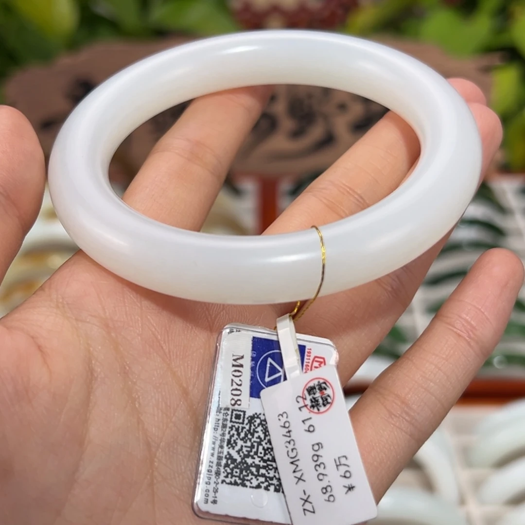 和田玉未镶嵌手镯新疆羊脂白玉手镯