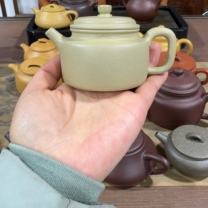 紫砂茶壶手工泥本绿半手工