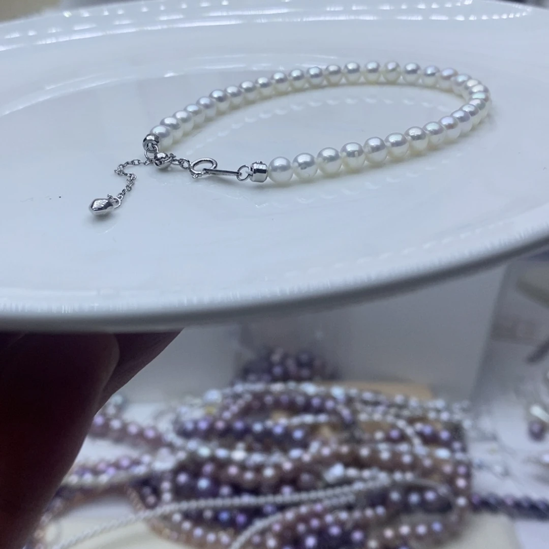 淡水珍珠手链银S925镶嵌