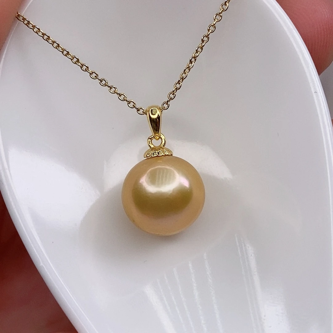 淡水珍珠银S925镶嵌吊坠(赠链)11/12mm