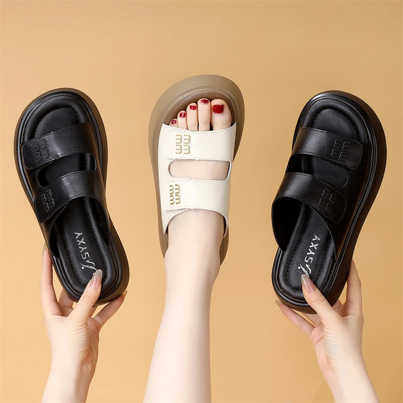 拖鞋女款2025新款爆款外出穿高级感踩屎感厚底百搭洋气明星同款鞋