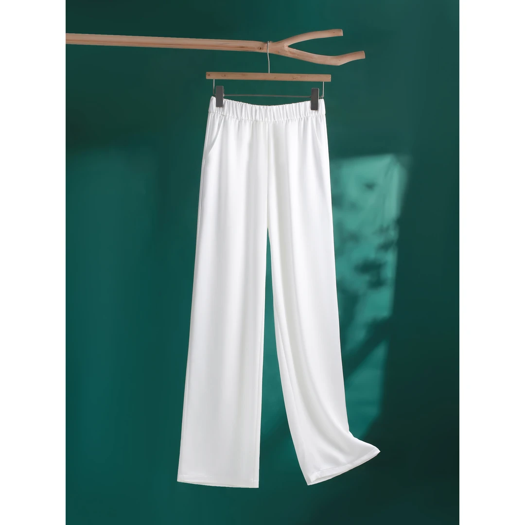 冰凉醋酸柔滑夏日百搭休闲裤LACHAPELLEHOMME拉夏贝尔.9860.QBJ芊