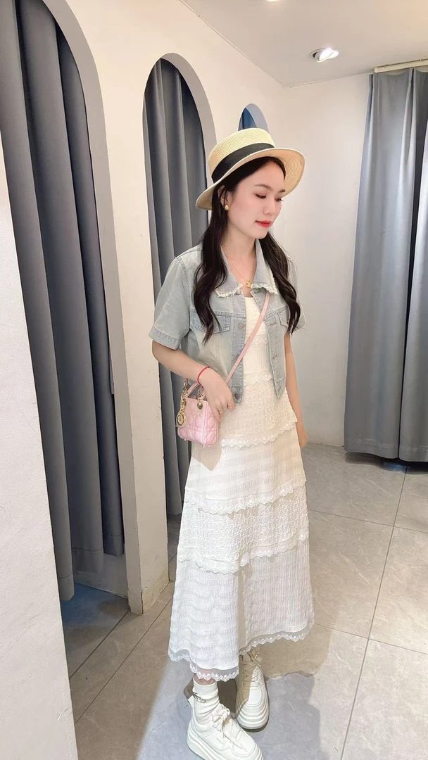 丹妮丝洋气减龄套装夏季常规袖静奢风时尚气质两件套套裙