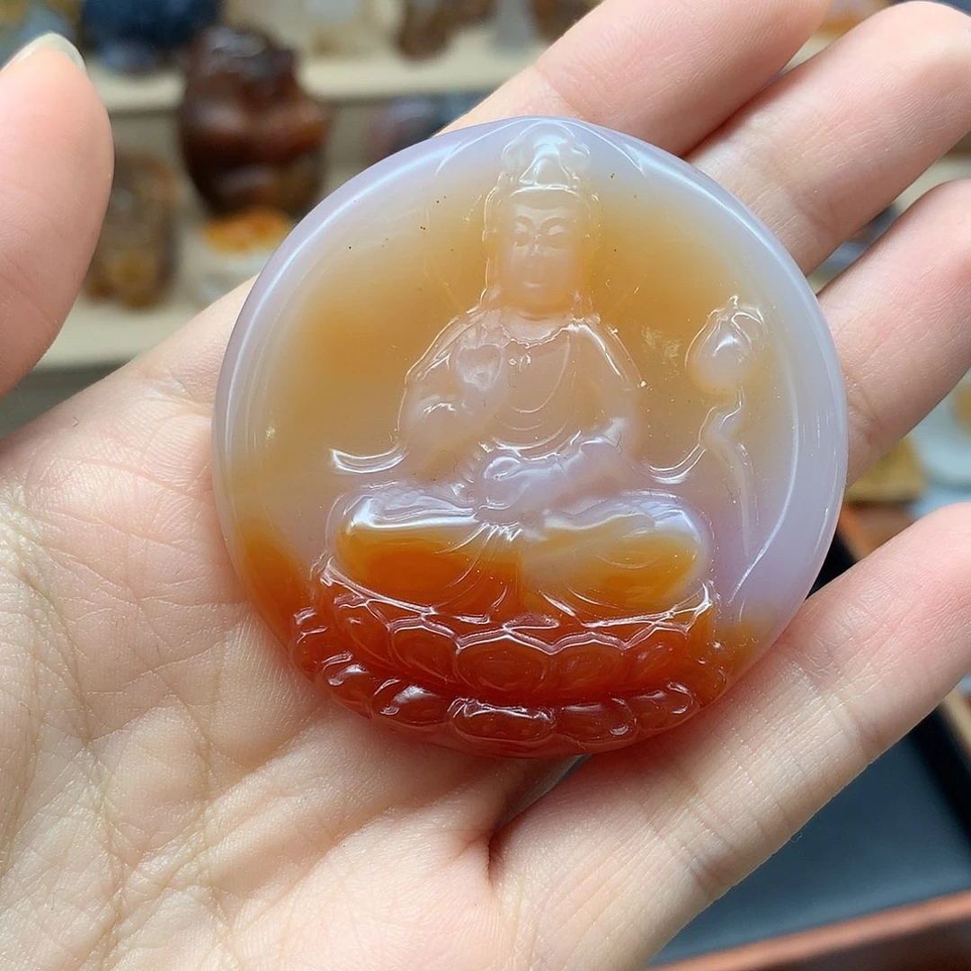 未镶嵌吊坠(赠链)玛瑙/玉髓额**呃