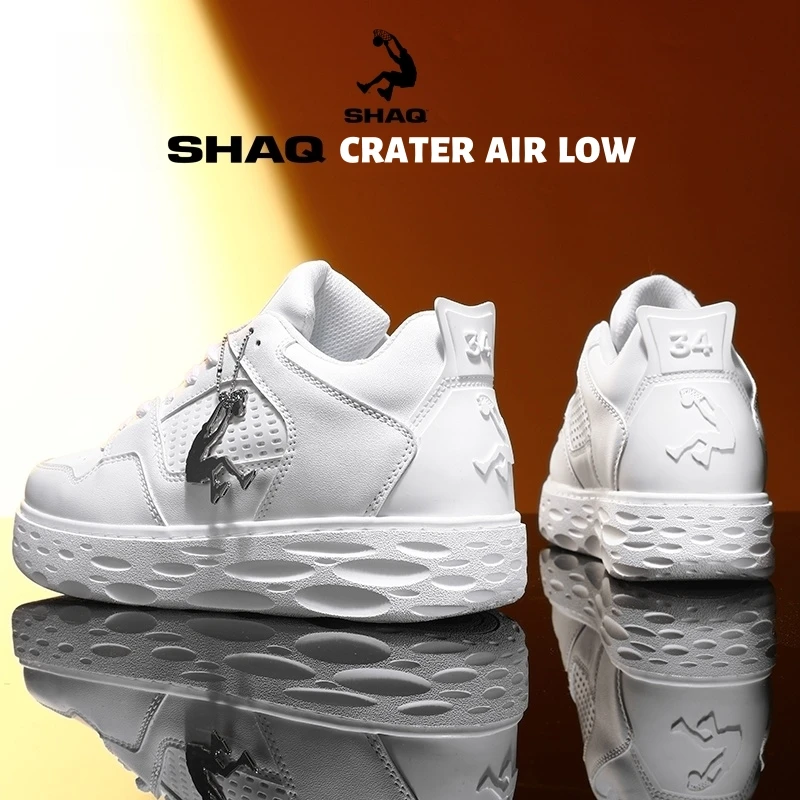 SHAQ运动板鞋男士秋冬全掌气垫减震百搭休闲增高厚底奥尼尔小白鞋