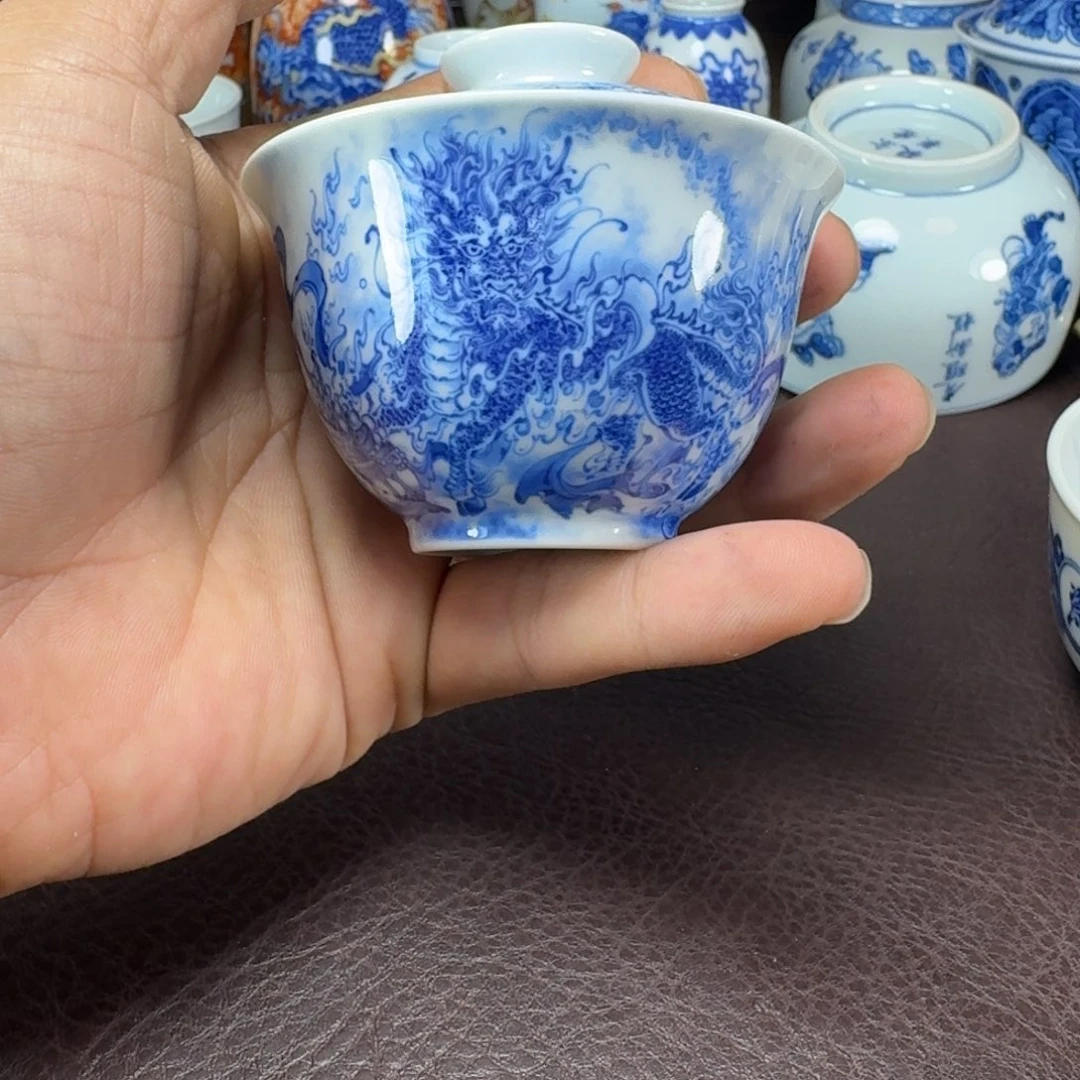 哈***玲瓷片当代景德镇陶瓷手绘茶具