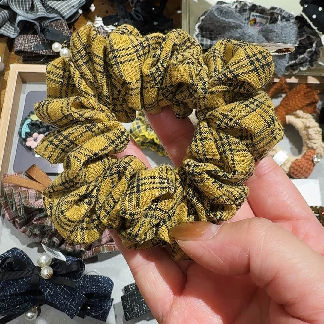 皮质非金属黄色发圈