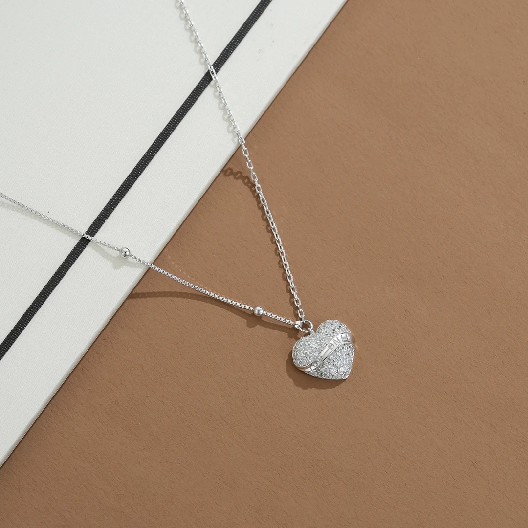 JACKFAN 坠链均925银合成锆石 手工气质轻奢时尚百搭复古小众素款