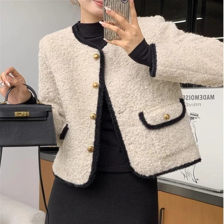 内里加厚毛毛外套2025秋冬新款韩版女装时尚气质小个子百搭上衣