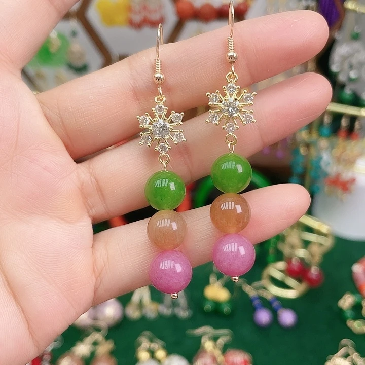 石英质玉合金耳钉