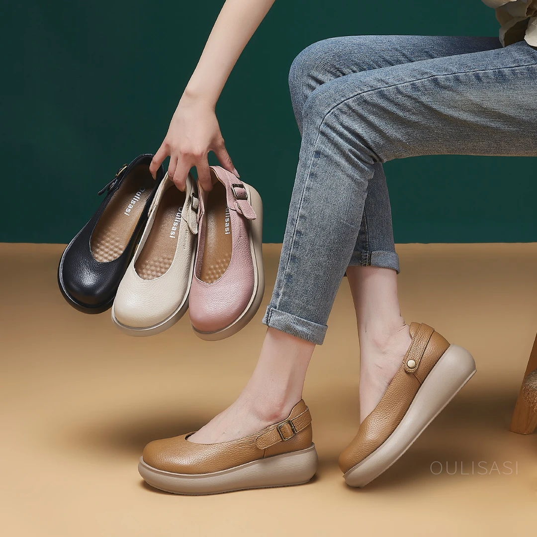 | 遇见-时光 | 5公分两穿升级版 头层牛皮2025新款防滑轻单鞋613