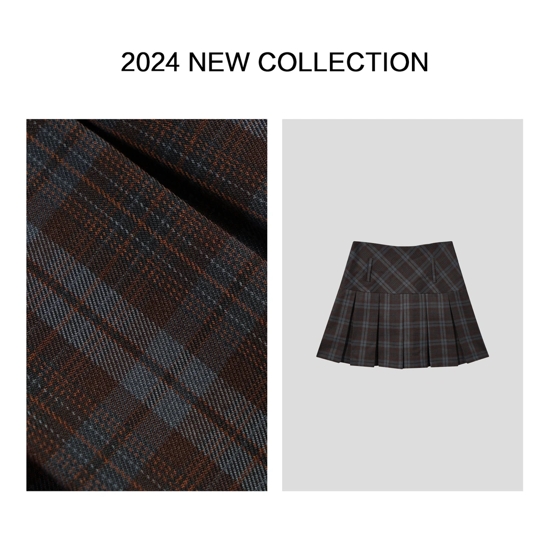 【小依专享】Q1356006 冬季休闲时尚格子女款短裙-6006