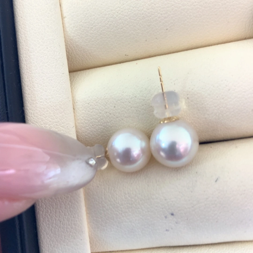 18K金镶嵌耳饰海水珍珠