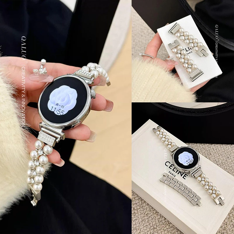 适用华为表带gt3珍珠watch手表表带gt4pro轻奢gt5华为表带高级感