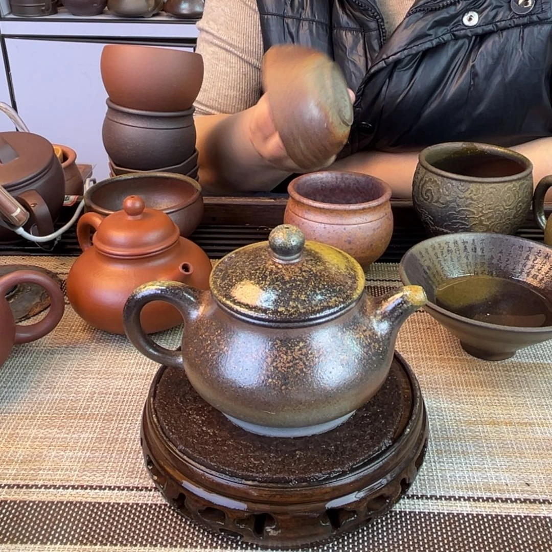 茶壶紫砂底槽清柴烧240cc