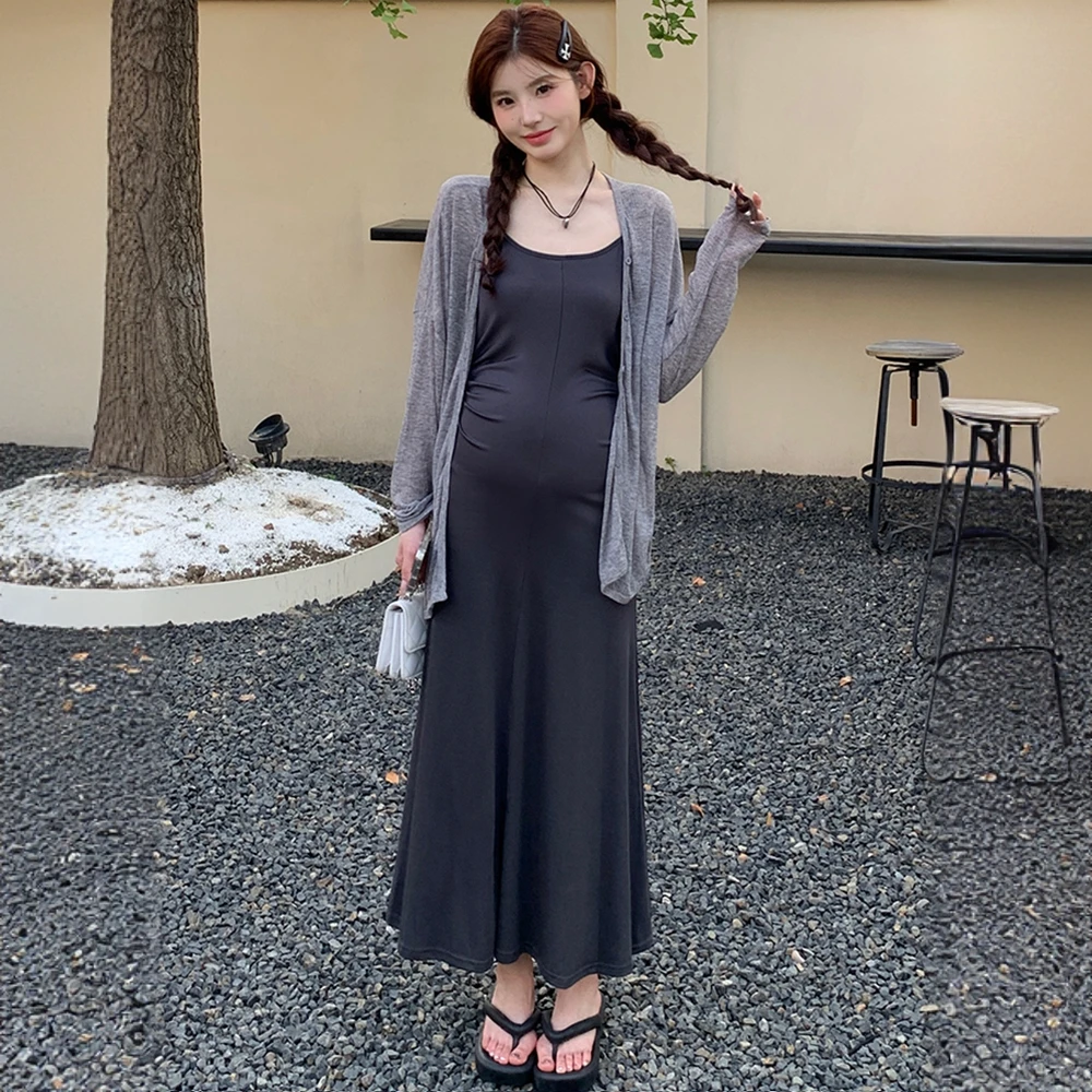 孕妇连衣裙春夏新款时尚甜美减龄长裙夏季孕期宽松休闲吊带裙子女