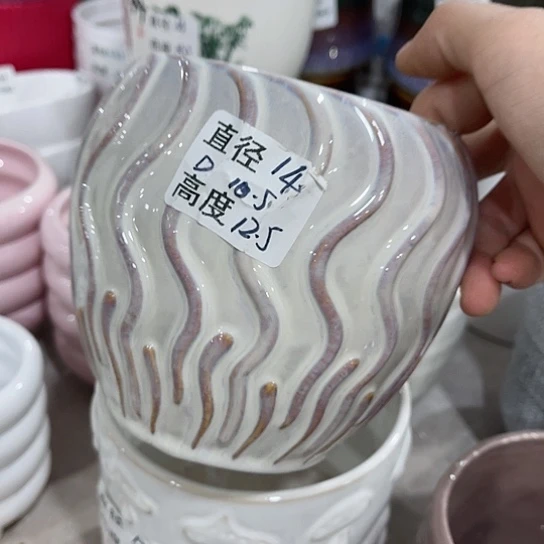 多肉绿植陶瓷花盆9.9包邮,有孔
